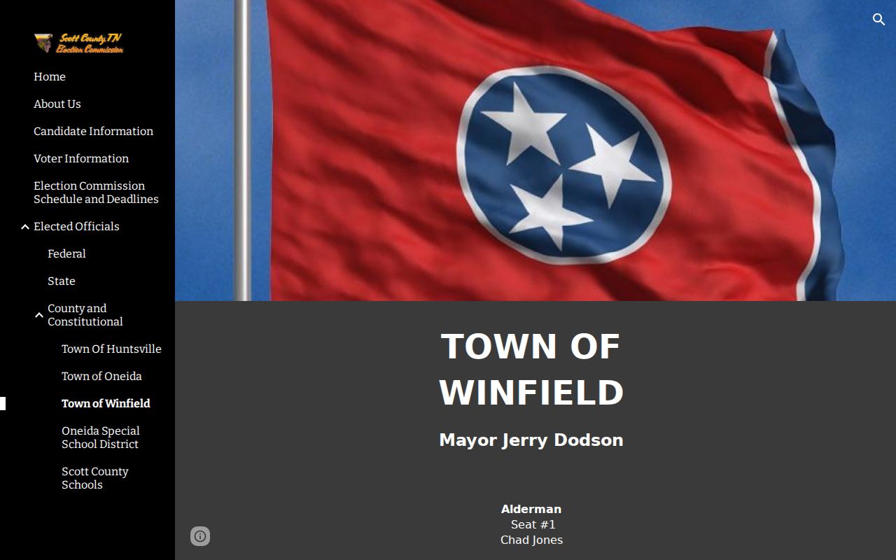 Official Town of Winfield contact page for Winfield warrant records routing